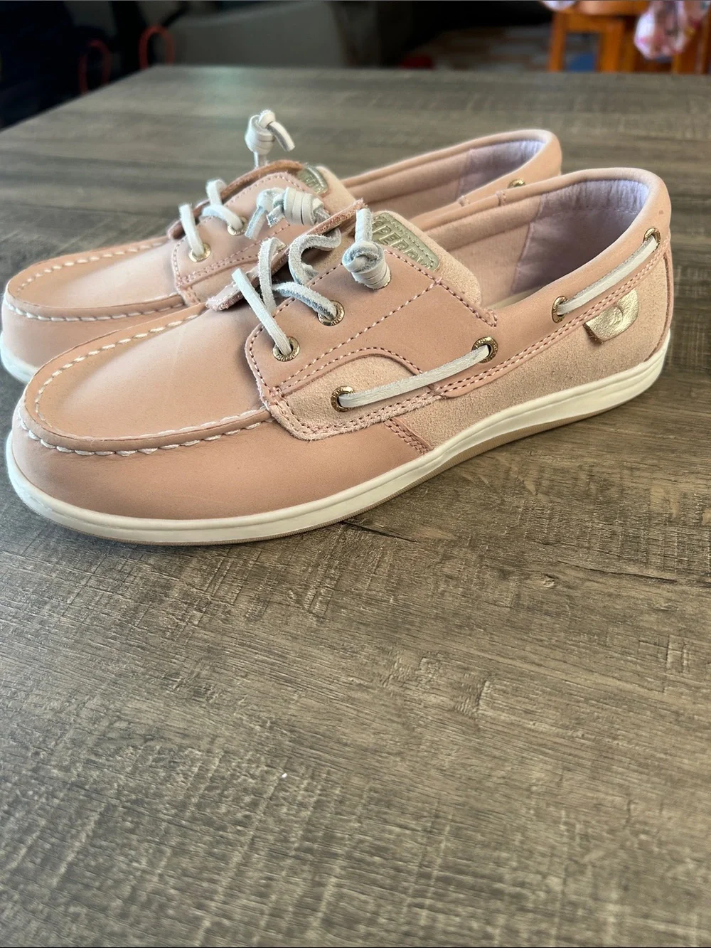 Sperry Girls Blush Pink Moccasin Boat Shoes